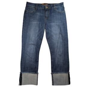 KUT From The Kloth Cuffed Cropped Jeans Womens 10 KP688MA1R Stretch Denim